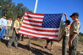 Presenting The Flag At The New Hut